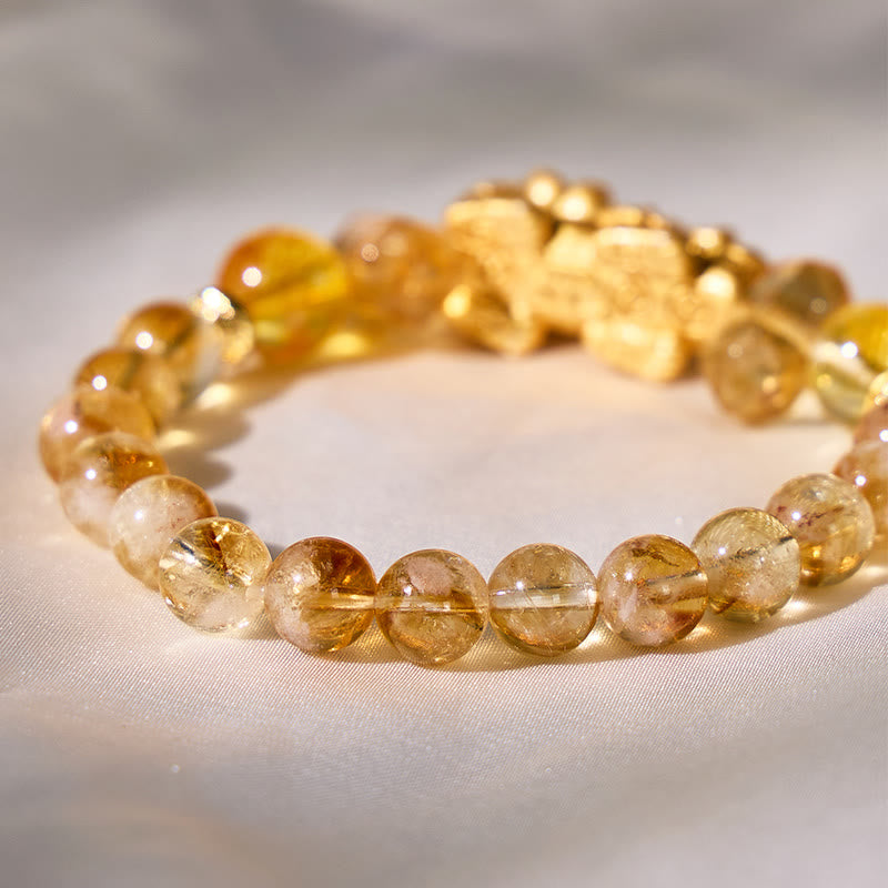 FuAttract Golden Prosperity – Golden Tower Quartz Lotus Pixiu Bracelet - image 6