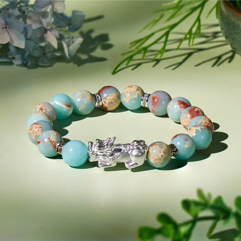 FuAttract Sacred Blessings – Shoushan Stone Six-Syllable Mantra Pixiu Bracelet - image 1