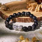 FuAttract Mystic Guardian – Black Onyx & Lava Rock Pixiu Bracelet with Evil Eye Charm - image 1