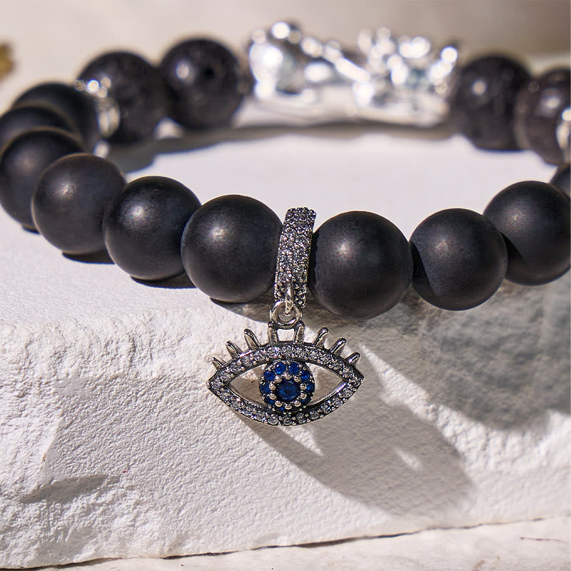 FuAttract Mystic Guardian – Black Onyx & Lava Rock Pixiu Bracelet with Evil Eye Charm - image 5
