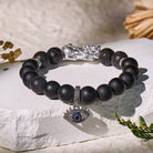 FuAttract Mystic Guardian – Black Onyx & Lava Rock Pixiu Bracelet with Evil Eye Charm - image 2