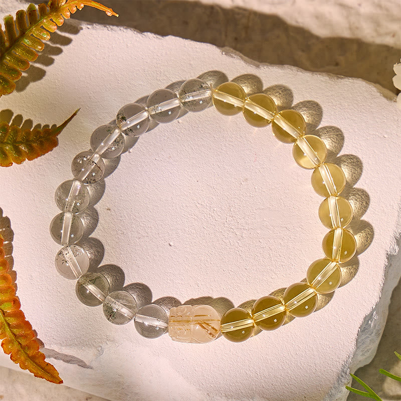 FuAttract Wealth & Abundance Citrine Green Phantom Rutilated Quartz Pixiu Bracelet - image 2