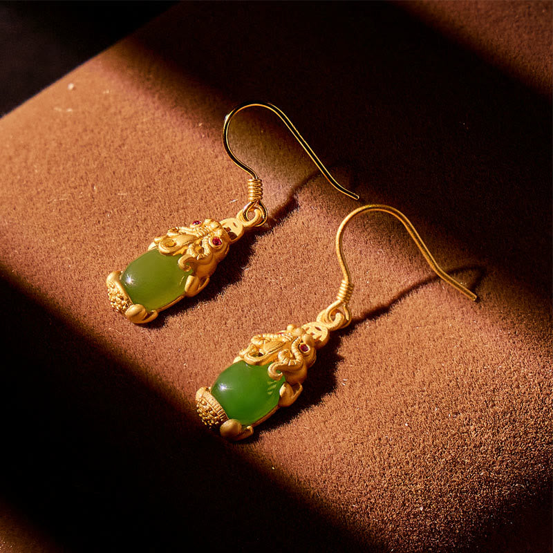 FuAttract Protection & Prosperity Pixiu Earrings – Hetian Jade & 925 Sterling Silver - image 3
