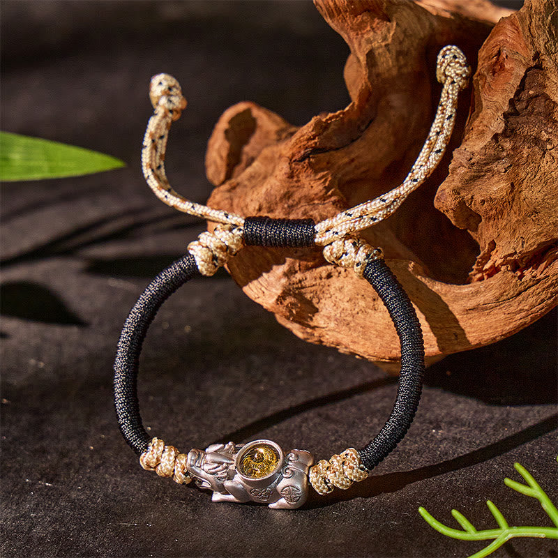 FuAttract Pixiu with Moving Windmill to Attract Good Fortune Feng Shui Bracelet - Beige - image 0