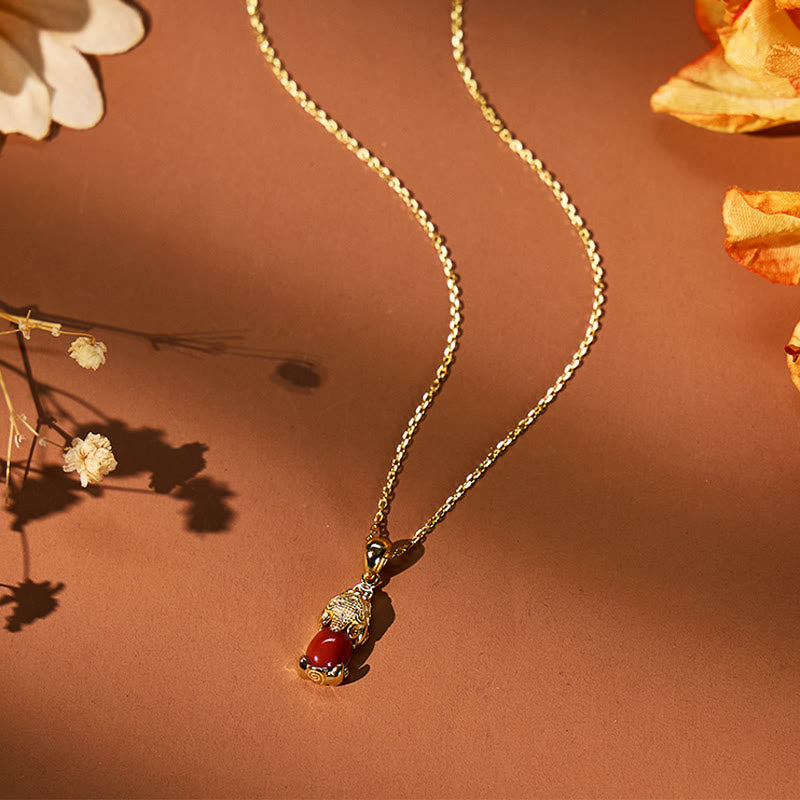 FuAttract Protection & Love South Red Agate 925 Silver Necklace with Pixiu - image 4