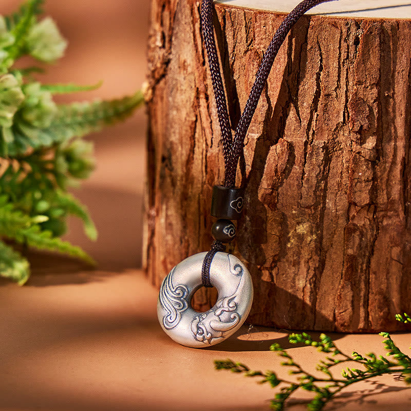 FuAttract Wealth Attraction & Protection Necklace – Ping An Buckle Silver Pixiu - image 1