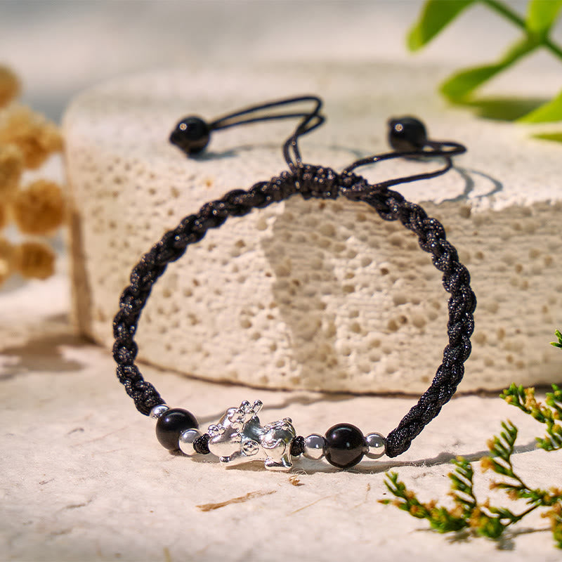 FuAttract Healing & Fortune Woven Rope Bracelet - Silver Pixiu with Stones - image 16