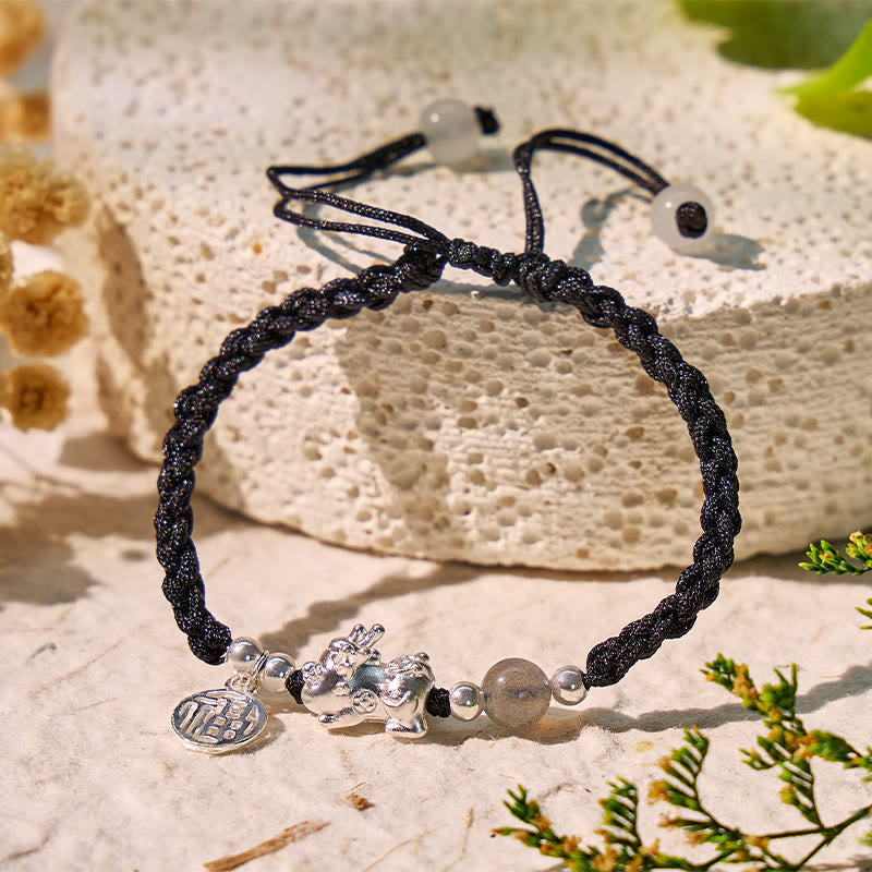 FuAttract Healing & Fortune Woven Rope Bracelet - Silver Pixiu with Stones - image 23