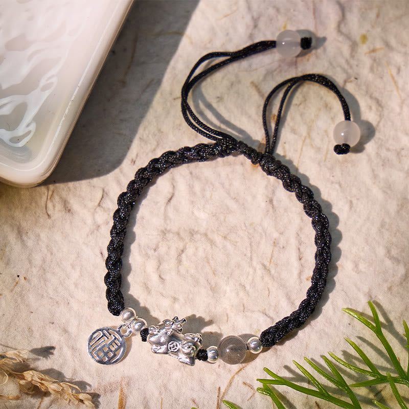 FuAttract Healing & Fortune Woven Rope Bracelet - Silver Pixiu with Stones(Extra 40% Off | USE CODE: BF40) - image 24
