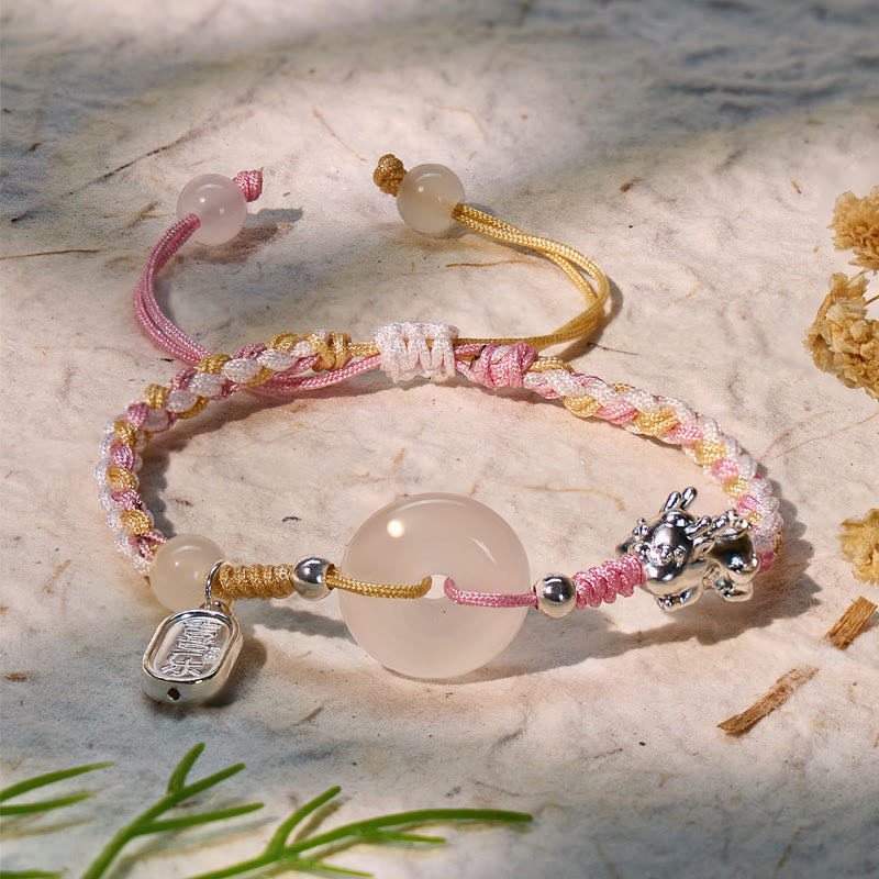 FuAttract Fortune & Protection Sterling Silver Bracelet with Pixiu Charm - Pink with Lucky Charm - image 19