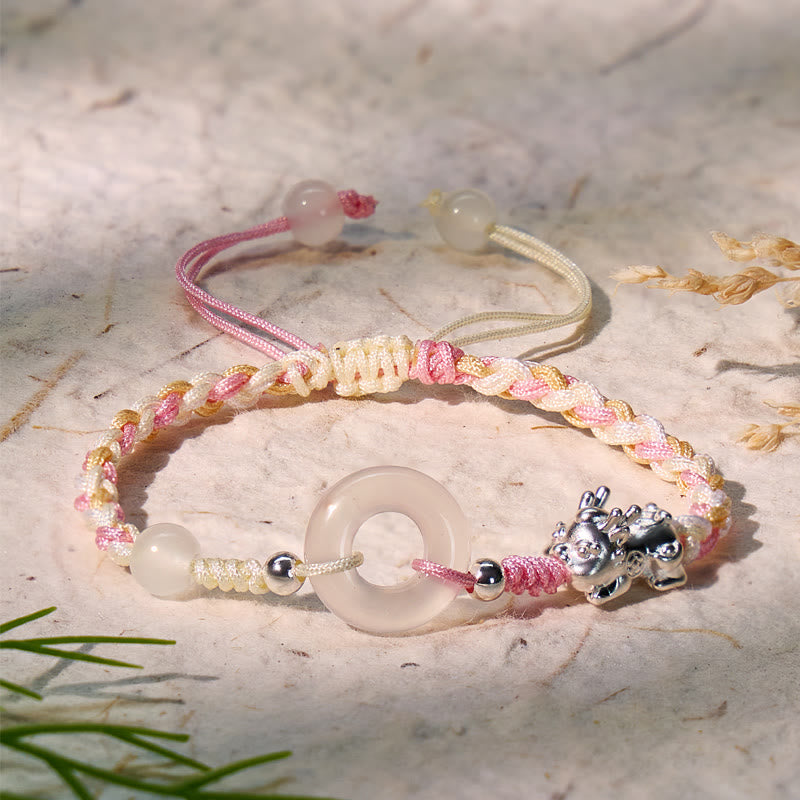 FuAttract Fortune & Protection Sterling Silver Bracelet with Pixiu Charm - Pink - image 10