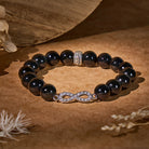 FuAttract Protection Strength Focus – Obsidian Pixiu Bracelet with Eight-Character Ring - Black Obsidian - 6.7-7.1in/17-18cm - image 0