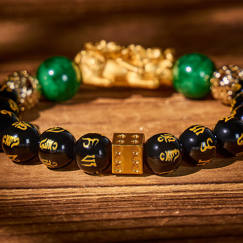 FuAttract Wealth Guardian – Obsidian Six-Word Mantra Pixiu Bracelet - image 4