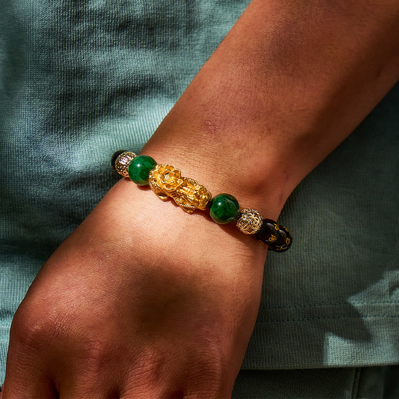 FuAttract Wealth Guardian – Obsidian Six-Word Mantra Pixiu Bracelet - image 5