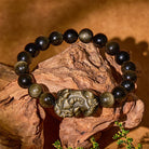 Fuattract Attract Fortune – Gold Obsidian Black Obsidian Pixiu Bracelet - 10mm - image 10