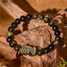 Fuattract Attract Fortune – Gold Obsidian Black Obsidian Pixiu Bracelet - 8mm - image 0