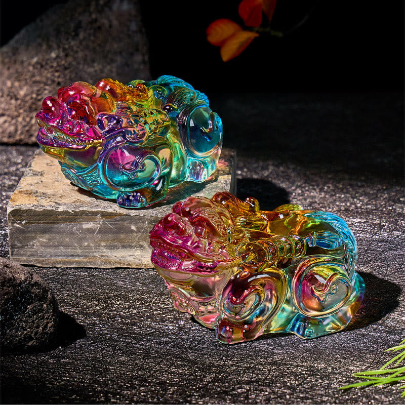 FuAttract Wealth Harmony Decoration – Multicolor Glaze Pixiu Pair for Home and Office - image 2