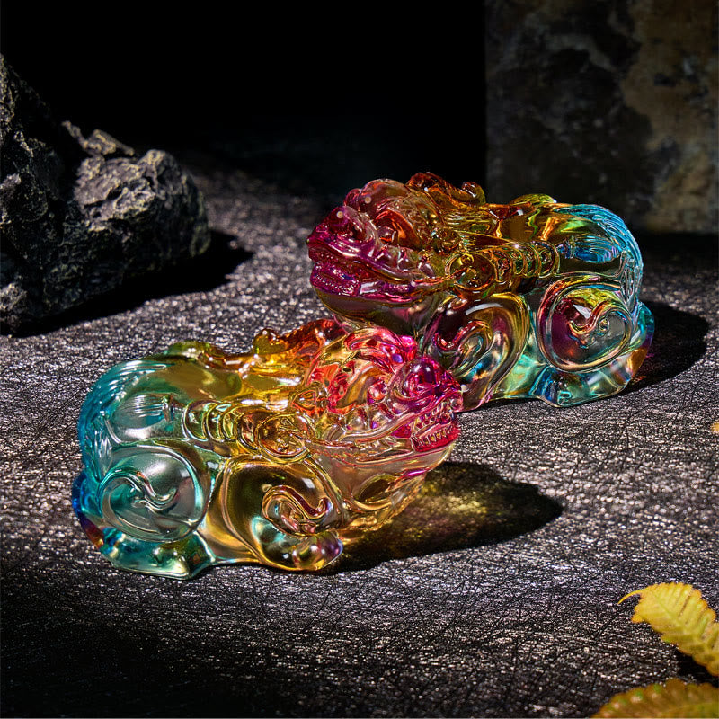 FuAttract Wealth Harmony Decoration – Multicolor Glaze Pixiu Pair for Home and Office - image 1