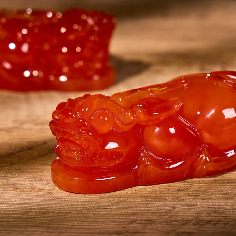 FuAttract Harmony & Prosperity – Amber Pixiu Pair Decoration - image 3