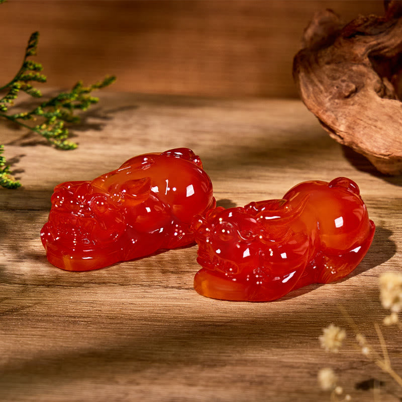 FuAttract Harmony & Prosperity – Amber Pixiu Pair Decoration - image 1