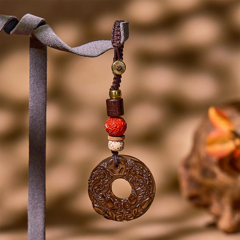 FuAttract Good Luck Charms - Black Obsidian Pixiu Feng Shui Car Keychain - image 1