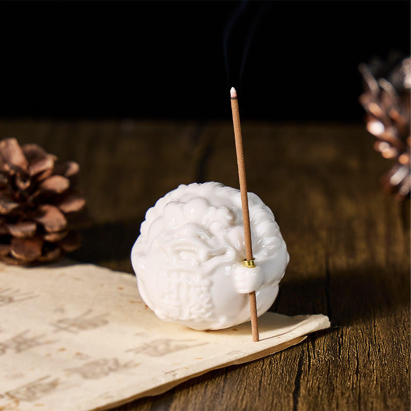 FuAttract Deep Relaxation & Stress Relief - White Porcelain Bravery Incense Holder Desktop Ornaments - image 4