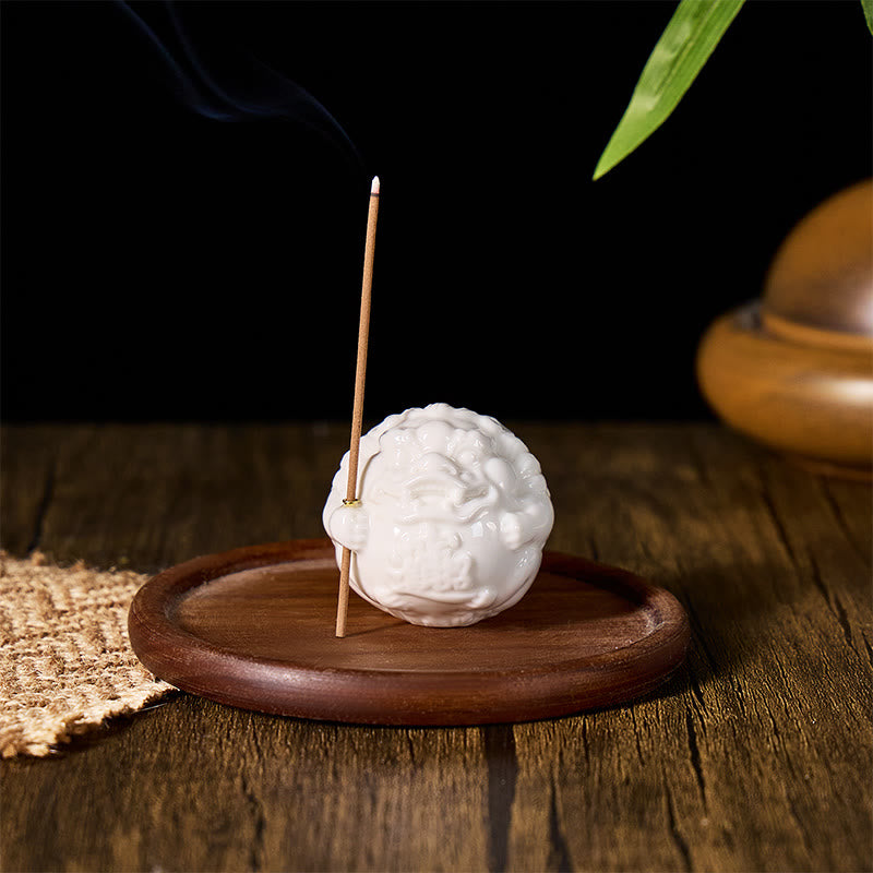 FuAttract Deep Relaxation & Stress Relief - White Porcelain Bravery Incense Holder Desktop Ornaments - Attract Wealth & Treasure - image 0