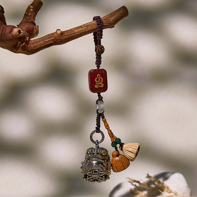 FuAttract Guardian Blessings – White Copper Pixiu Keychain with Ping An Buckle - Pixiu+Ping An Buckle - image 0