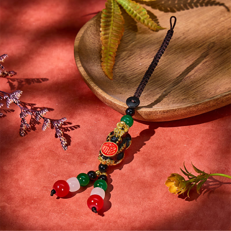 FuAttract Fortune Shift Keychain – Mood-Change Agate Pixiu Keyring with Blessing Symbol - image 1