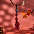 FuAttract Fortune Guardian Keychain – Three-Coin Pixiu with Cloud Barrel Wood Bead - image 1