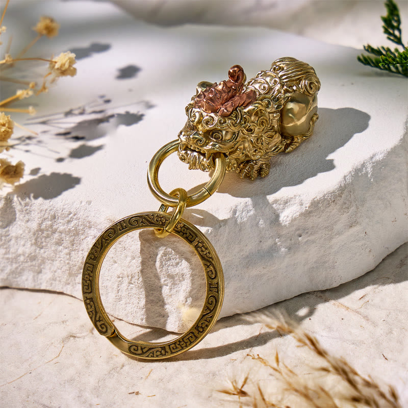 FuAttract Prosperity Keeper – Pixiu Keychain for Luck and Abundance - Purple Horn - image 9