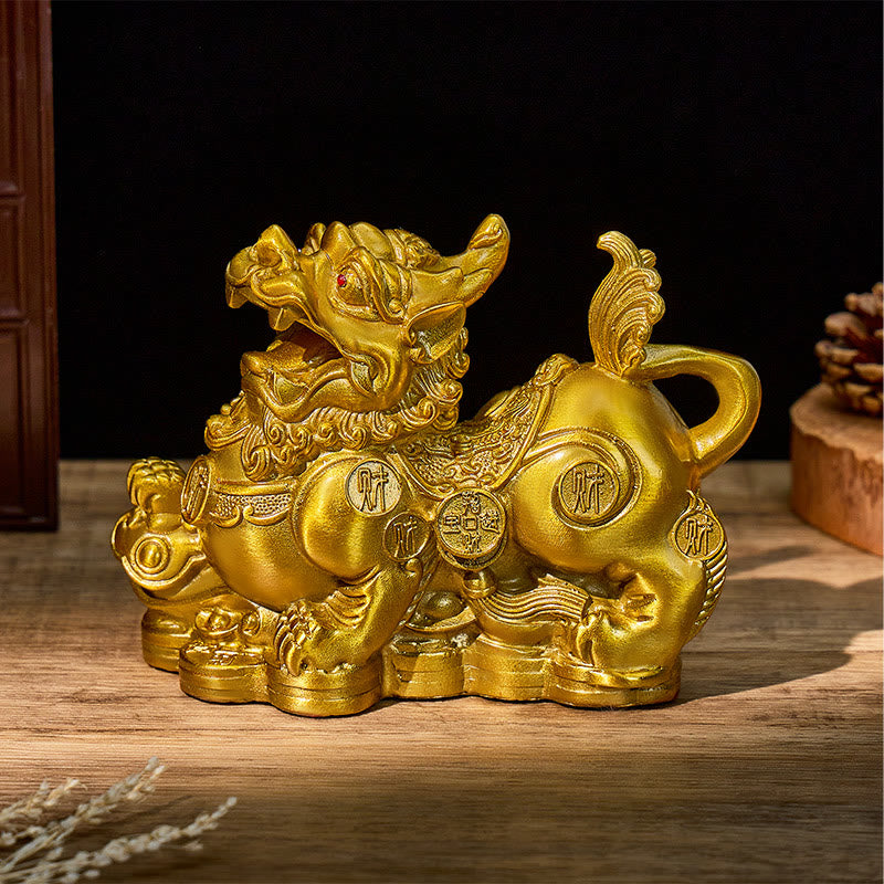 FuAttract Wealth Guardian – Brass Pixiu Figurine with Ruyi Base - image 7