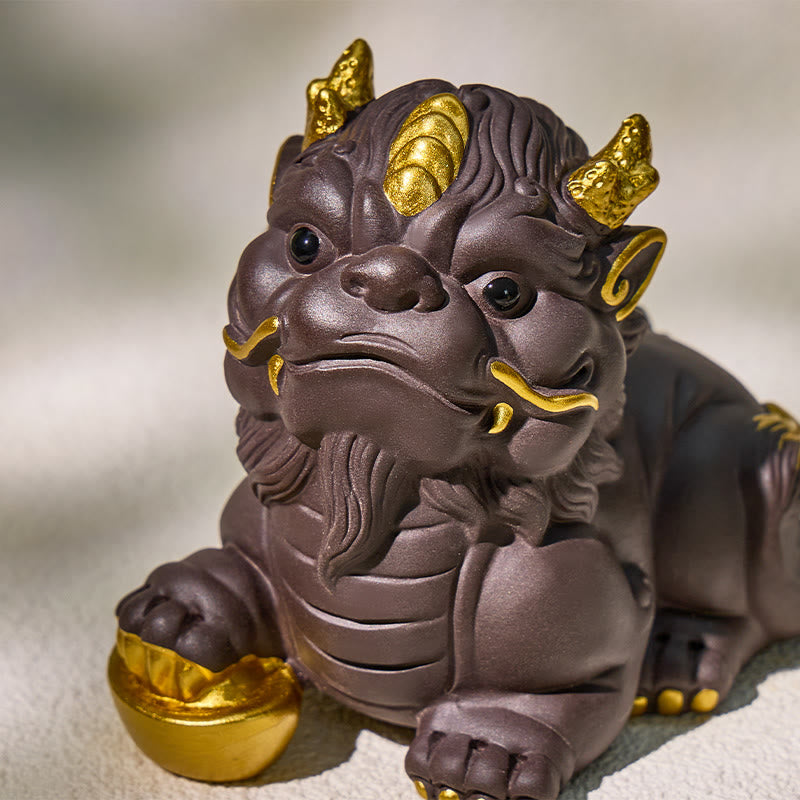 FuAttract Protection & Fortune Tea Pet — Purple Clay Pixiu Feng Shui Decor - image 16