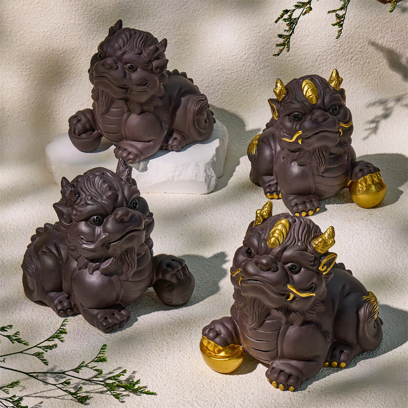 FuAttract Protection & Fortune Tea Pet — Purple Clay Pixiu Feng Shui Decor - image 10