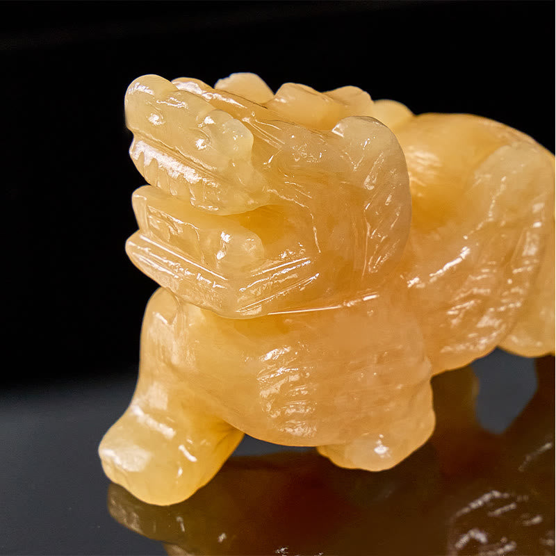 FuAttract Abundance & Harmony Feng Shui Pixiu Ornament – Yellow Jade Crystal Home Office Decor - image 4