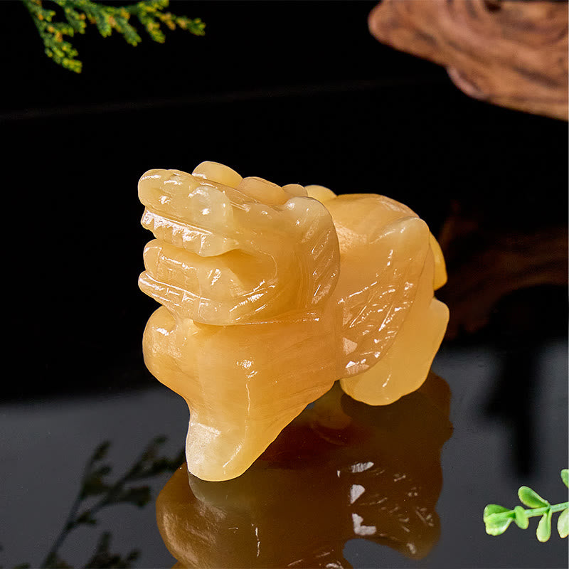 FuAttract Abundance & Harmony Feng Shui Pixiu Ornament – Yellow Jade Crystal Home Office Decor - image 6