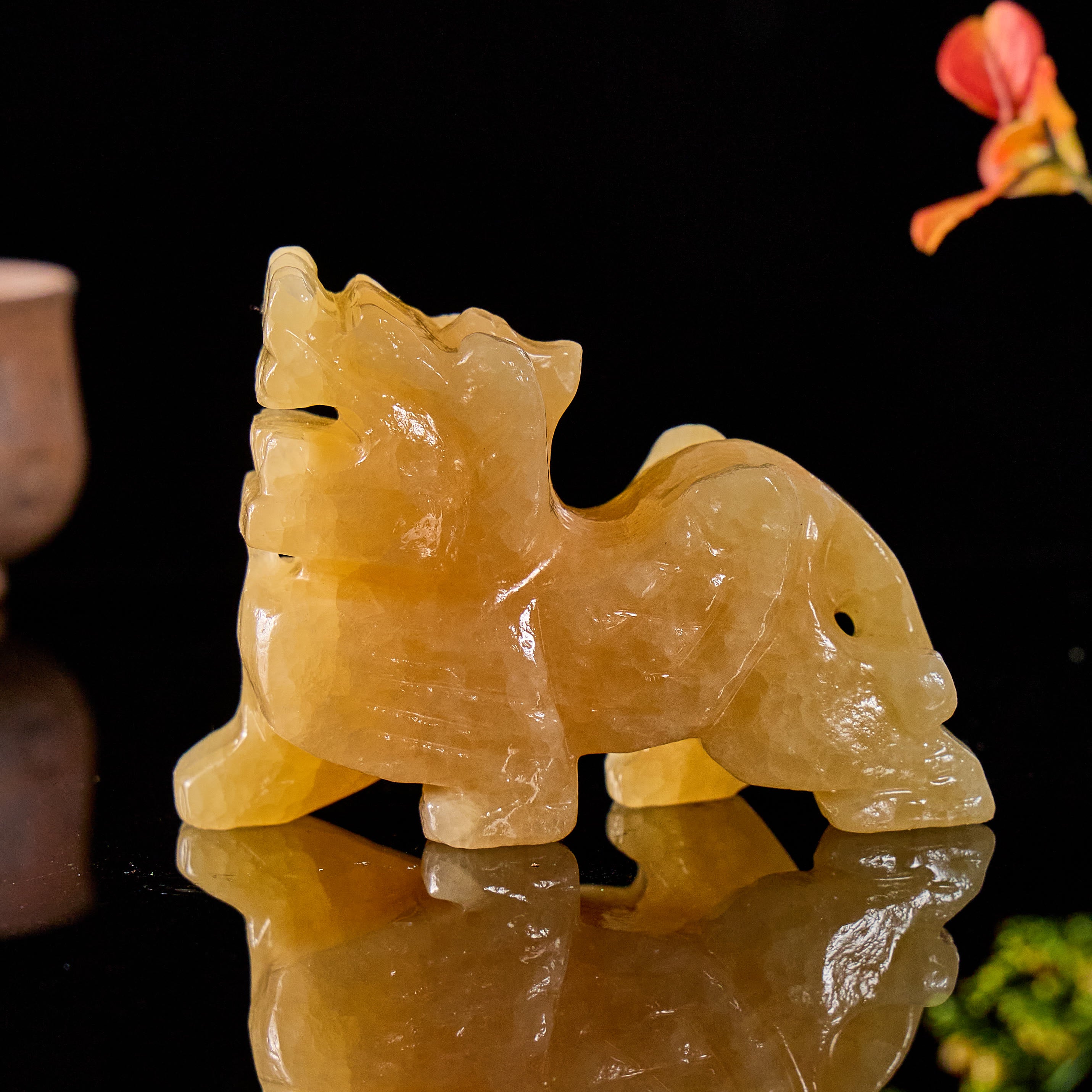 FuAttract Abundance & Harmony Feng Shui Pixiu Ornament – Yellow Jade Crystal Home Office Decor - image 3