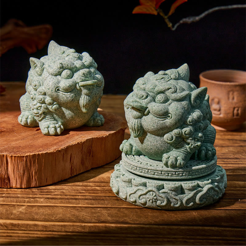 FuAttract Wealth & Prosperity Green Sandstone Pixiu Landscaping – Tea Pet & Feng Shui Decor - image 6