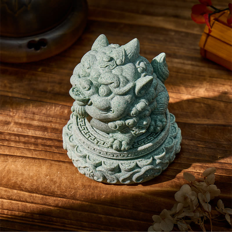 FuAttract Wealth & Prosperity Green Sandstone Pixiu Landscaping – Tea Pet & Feng Shui Decor - image 10