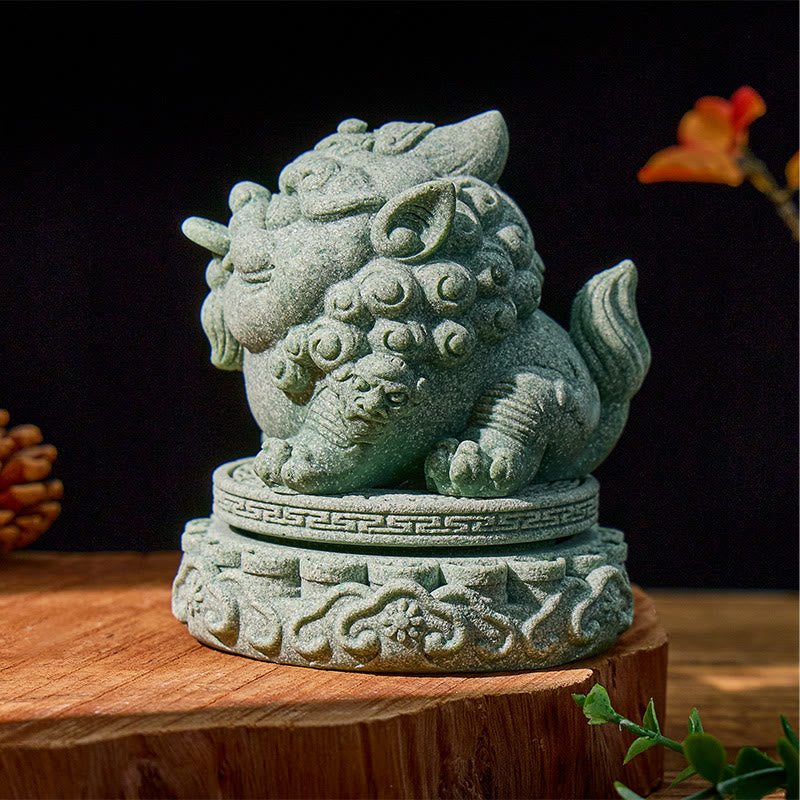 FuAttract Wealth & Prosperity Green Sandstone Pixiu Landscaping – Tea Pet & Feng Shui Decor - image 13