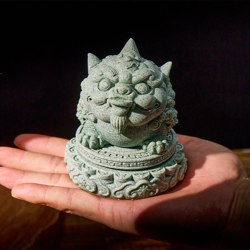 FuAttract Wealth & Prosperity Green Sandstone Pixiu Landscaping – Tea Pet & Feng Shui Decor - image 12