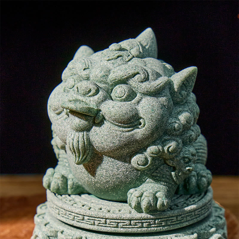FuAttract Wealth & Prosperity Green Sandstone Pixiu Landscaping – Tea Pet & Feng Shui Decor - image 11
