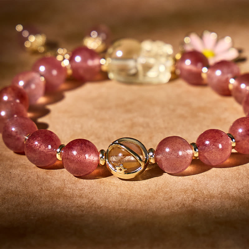 FuAttract Love Blessing Bracelet – Strawberry Quartz & Pixiu - image 5