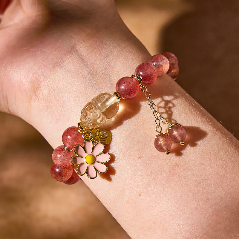 FuAttract Love Blessing Bracelet – Strawberry Quartz & Pixiu - image 6