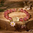FuAttract Love Blessing Bracelet – Strawberry Quartz & Pixiu - Strawberry Quartz - image 0