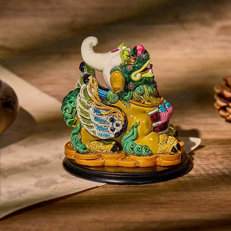 FuAttract Protection & Abundance Pixiu Statue – Hand-Painted Colorful Ceramic Feng Shui Decoration - image 3
