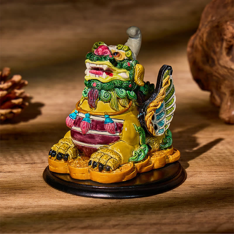 FuAttract Protection & Abundance Pixiu Statue – Hand-Painted Colorful Ceramic Feng Shui Decoration - 3.35in/8.5cm - image 0