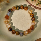 FuAttract Attract Prosperity – Tiger's Eye Citrine Pyramid Pixiu Bracelet - 10mm - image 0