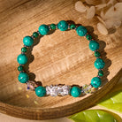FuAttract Crystal Palaces of Heaven Healing Silver Pixiu Bracelet - Energy Channeled Quartz, Turquoise and Malachite - image 2