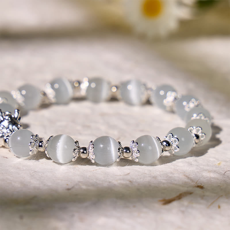 FuAttract Calm & Fortune Cat's Eye Stone Bracelet – Pixiu Silver Protection Charm - image 6